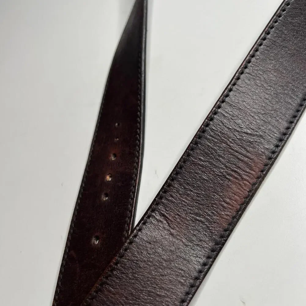 Gucci Men’s Leather Belt Brown GG Silver Buckle 114876 Made in‎ Italy